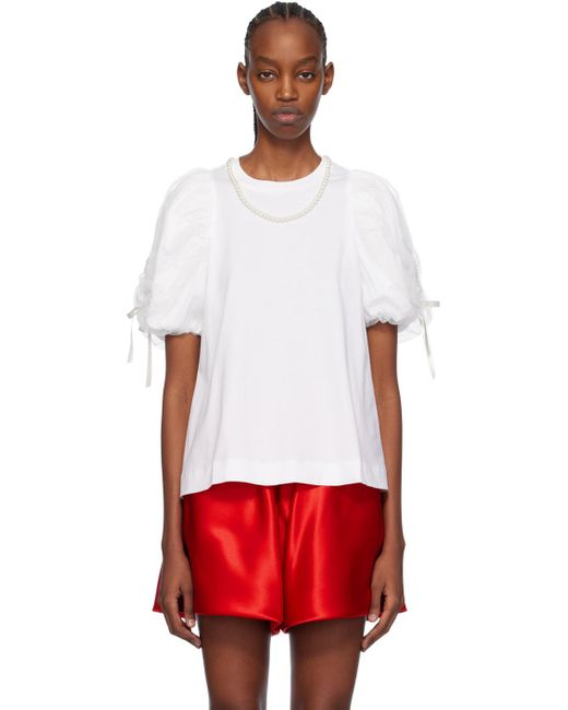 Simone Rocha Red White Beaded T-shirt
