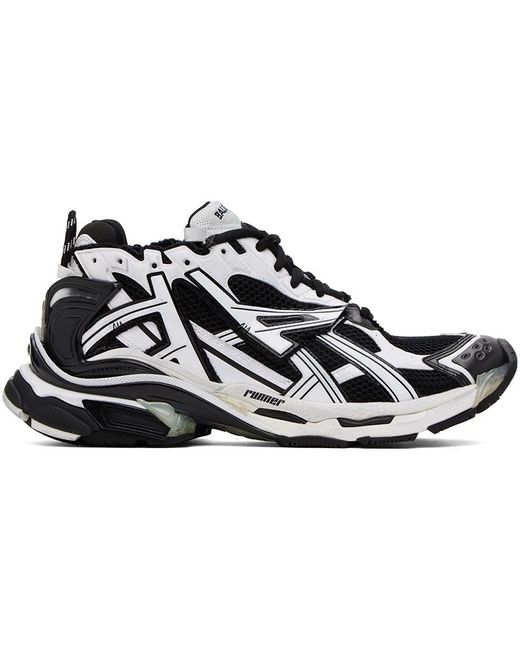 Balenciaga Black Runner Mesh And Faux-leather Low-top Trainers for men
