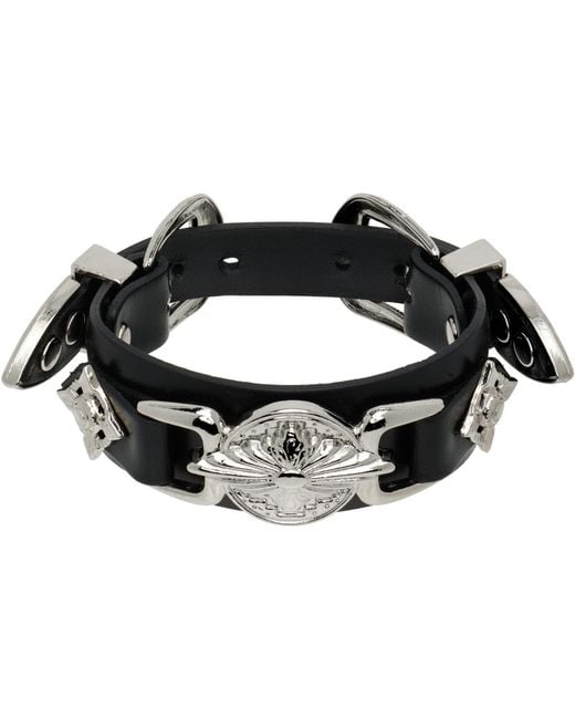 Toga Black Double Buckle Bangle Bracelet