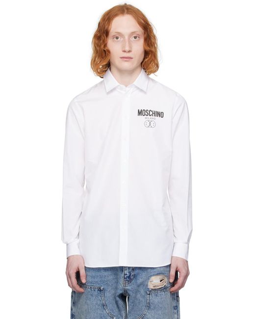 Moschino White Double Smiley Shirt for men