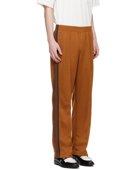 Needles Brown Orange Drawstring Sweatpants for men