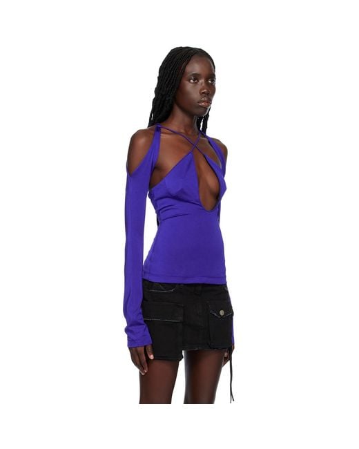 The Attico Black Blue Zane Blouse
