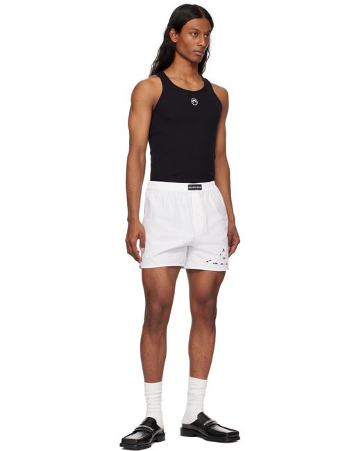 MARINE SERRE Black Regenerated Household Linen Shorts for men