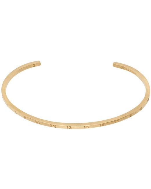 Bracelet manchette doré à logo numérique Maison Margiela pour homme en coloris Black