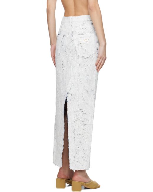 MM6 by Maison Martin Margiela Hand-Painted Denim Maxi Skirt