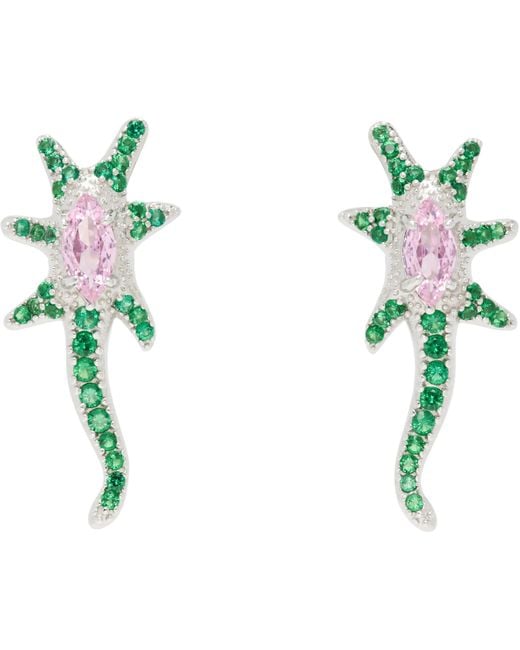 Collina Strada グリーン＆ピンク Star Trail ピアス Green