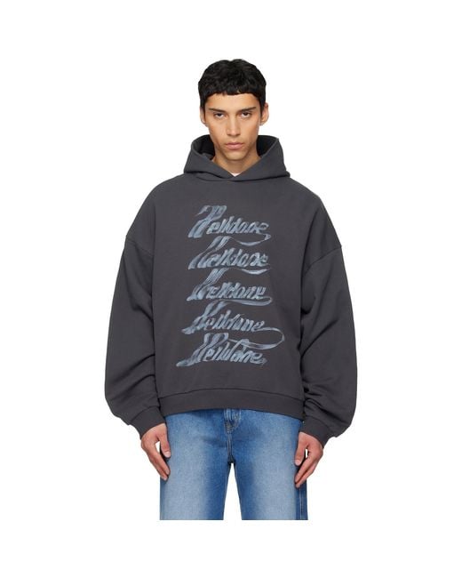we11done Black Multi-Logo Hoodie for men