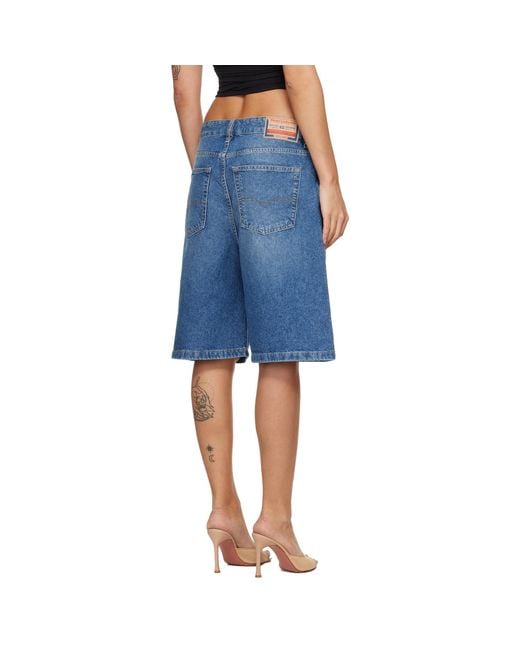 DIESEL Blue Clean-Washed Denim Shorts