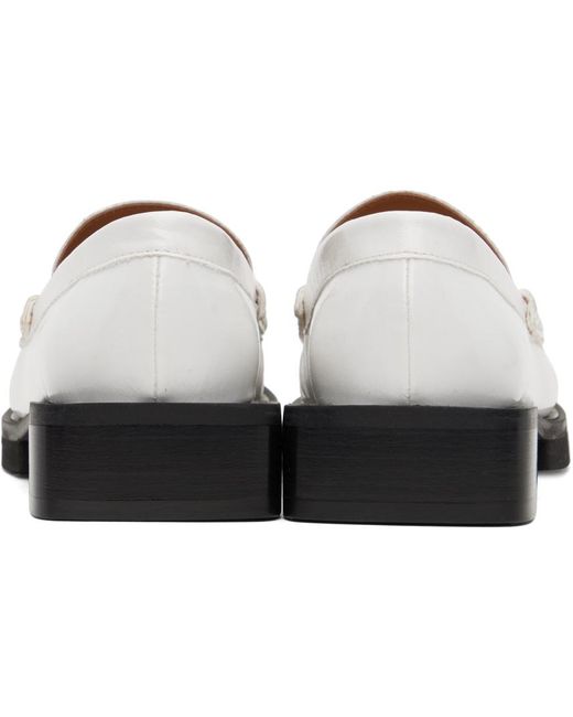Ganni Black White Butterfly Logo Loafers