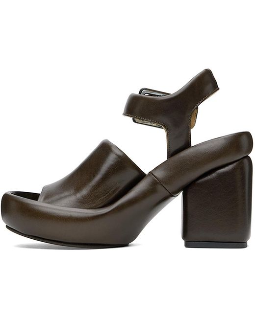 Lemaire Black Padded Wedge Heeled Sandals