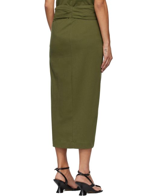 Jupe Midi Verte En Jersey À Ornement Noué Dries Van Noten en coloris Green
