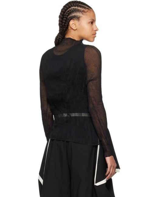 Issey Miyake Black Twist Turtleneck