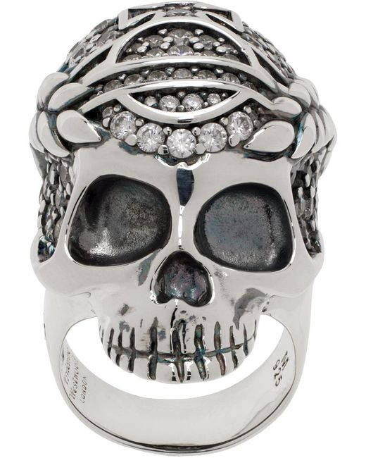 Vivienne Westwood Gray Silver Skull Ring for men