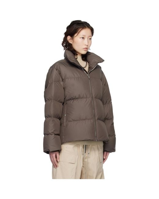 Rick Owens Brown Moncler + Taupe Cyclopic Down Jacket