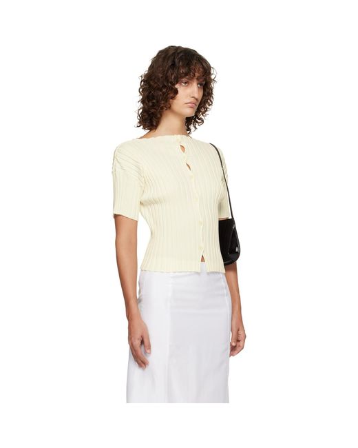 LE17SEPTEMBRE Natural Off- Millie Knit Short Cardigan