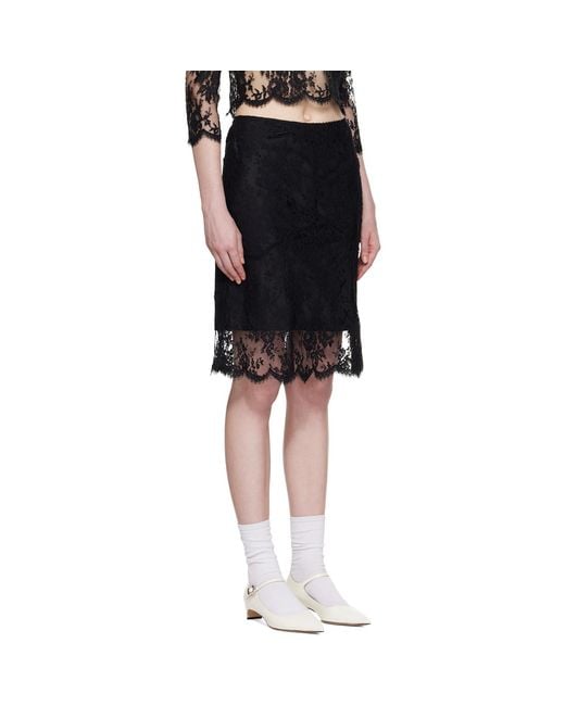 ShuShu/Tong Black Flared Midi Skirt