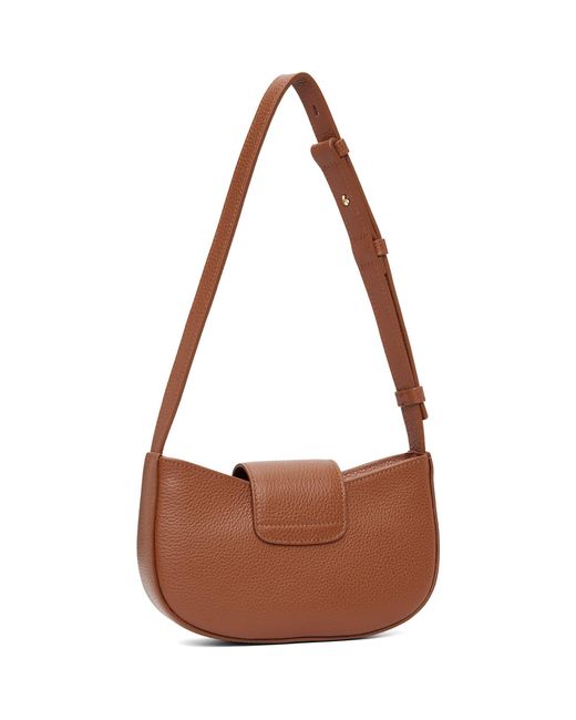 Ferragamo Brown Tan Double Gancini Mini Shoulder Bag