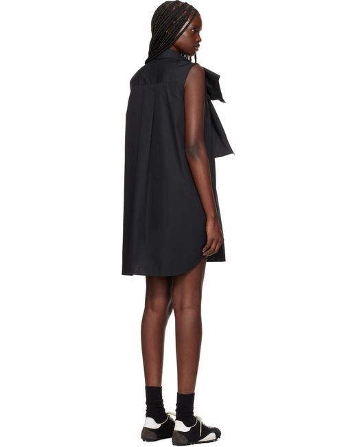 Sacai ブラック ポプリン ミニワンピース Black