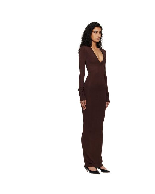 Entire studios Black Long Sleeve V Neck Maxi Dress