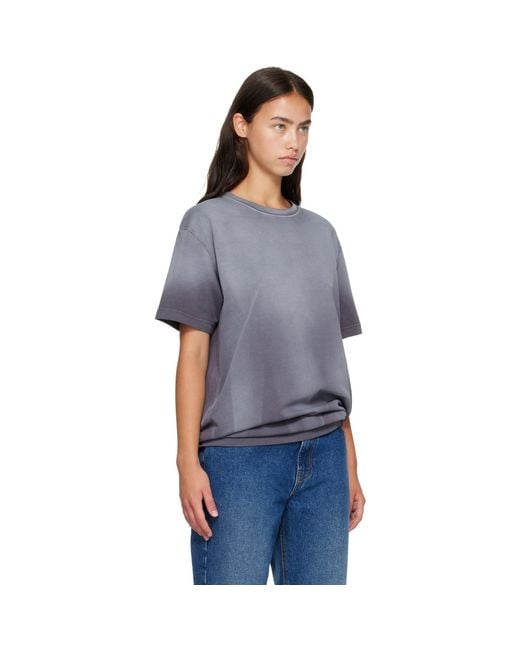 Mugler Blue Short Sleeves Logo T-Shirt