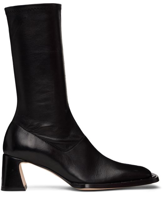 Miista Black Chastity Stretch Boots