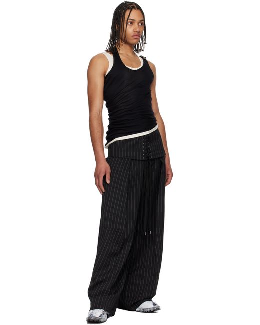 Jean Paul Gaultier Black Off- 'The Draped Double' Tank Top for men