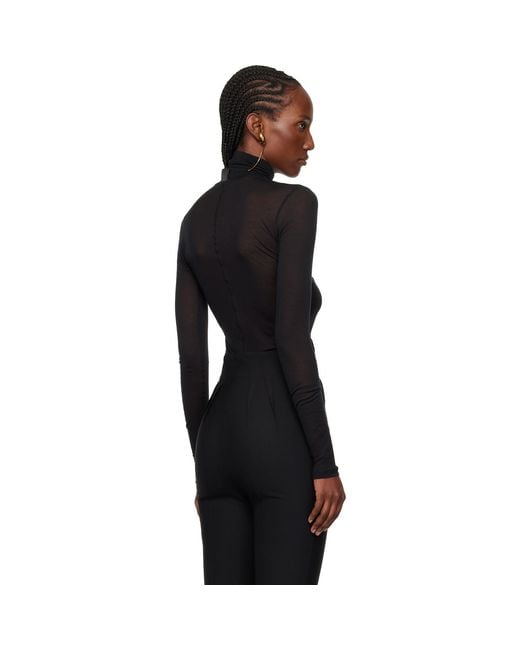 Mugler Black Turtleneck Top