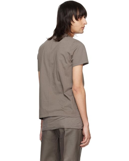 T-shirt gris à couture horizontale aux épaules Rick Owens pour homme en coloris Multicolor