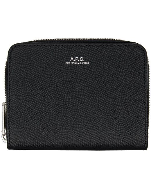 A.P.C. . Black Emmanuelle Compact Wallet for men