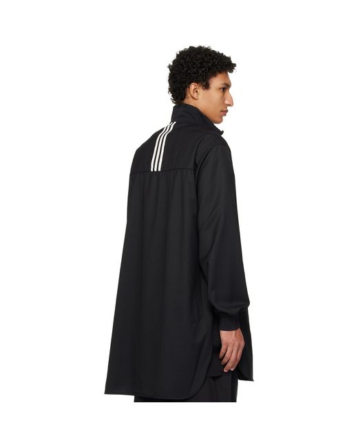 Y-3 Black Refined Wool Long Track Jacket for men