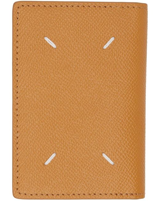 Maison Margiela Natural Orange Four Stitches Card Holder for men