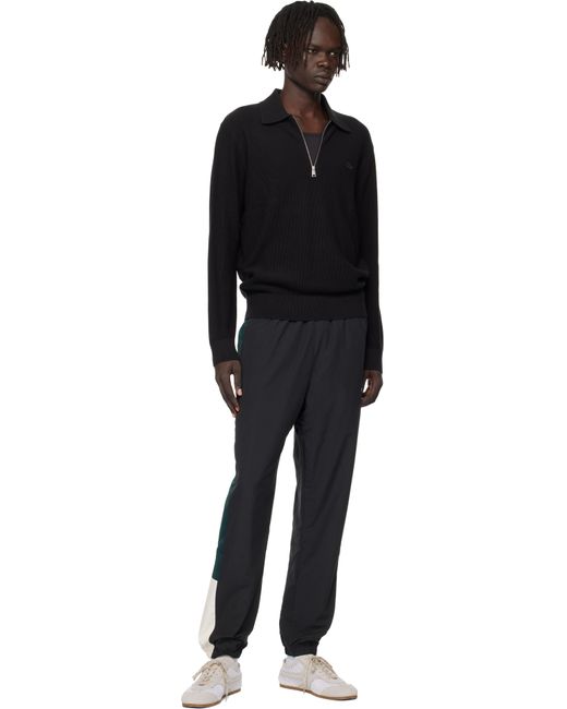 Lacoste Black Color Block Track Pants for men
