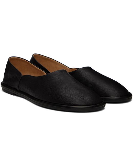 The Row Black Canal Slip On Loafers