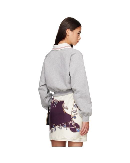 Versace Gray Heavy Soft Fleece Greca Details & Logo Sweatshirt