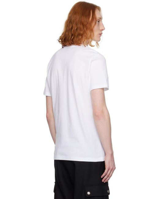 メンズ Moschino ホワイト ロゴプリント Tシャツ White
