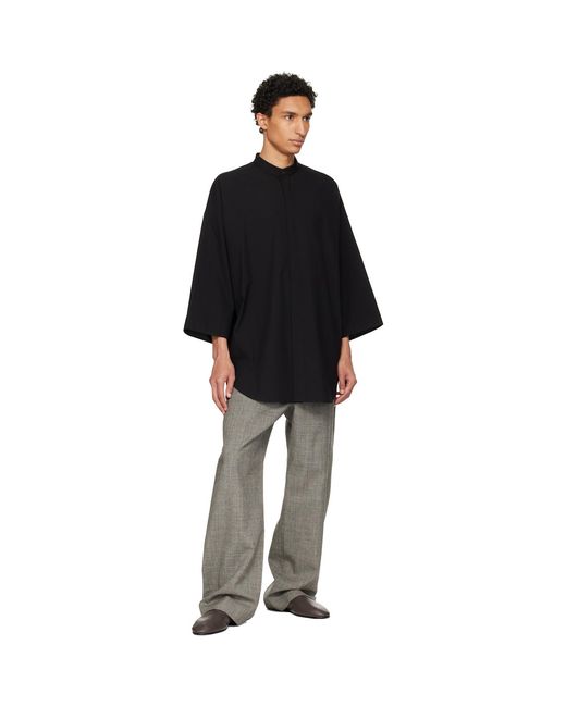 Fear Of God Black Cotton Wool Oxford Relaxed Short Sleeve Shirt for men