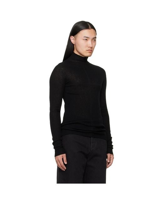 MATIERES FECALES Black Forever Knit Turtleneck for men
