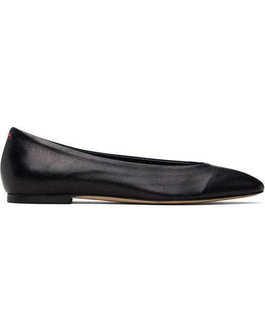 Aeyde Black Ellie Almond-Toe Flats
