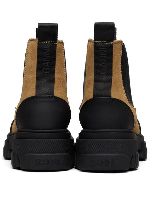 Ganni Black Low Chelsea Boots