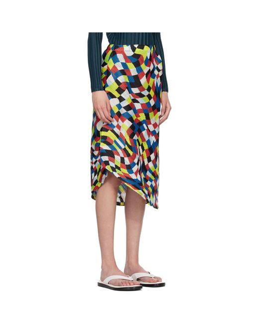 Pleats Please Issey Miyake Black Dancing Square Midi Skirt
