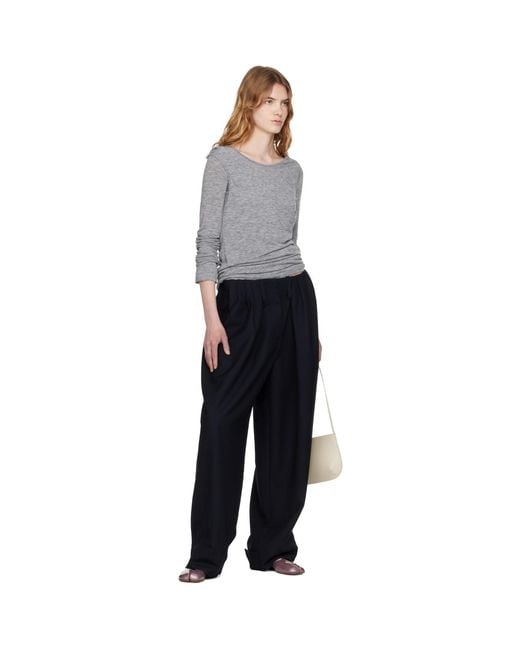 OPEN YY Black Full Gather Trousers