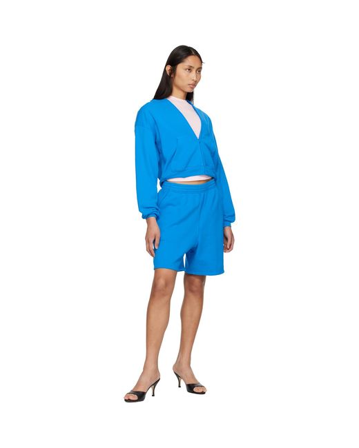 Skims Blue French Terry Long Shorts