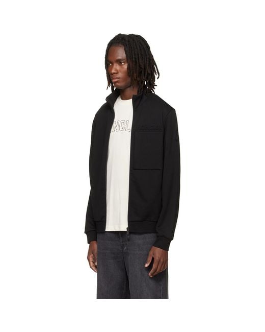 Moncler Black Zip Up Sweatshirt for men