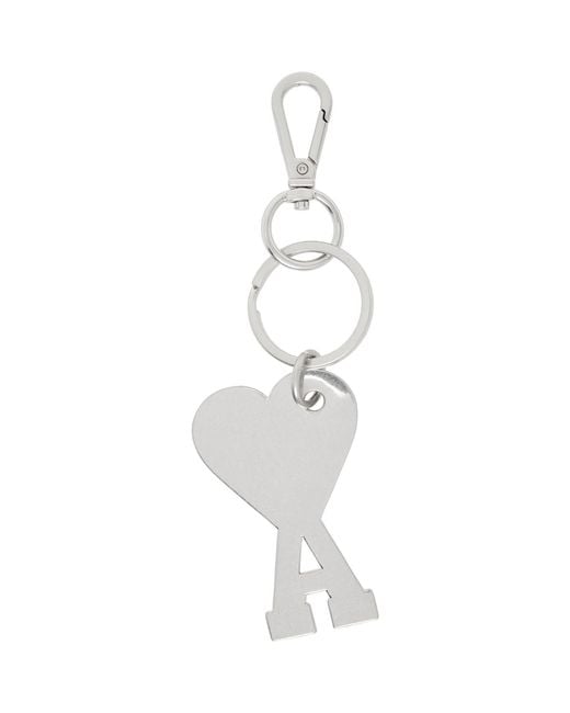 AMI White Ami De Coeur Keychain