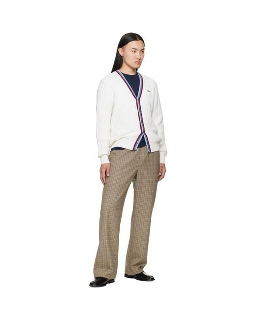 Lacoste Multicolor 'French Made' Archive Re-Edition Knitted Cardigan for men