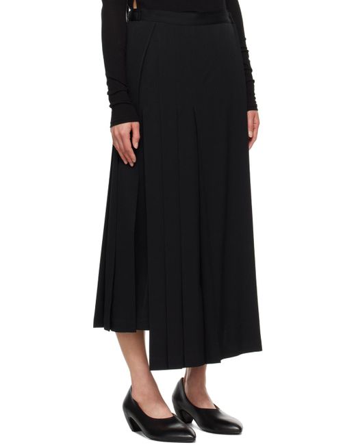 Jupe noire à plis Yohji Yamamoto en coloris Black