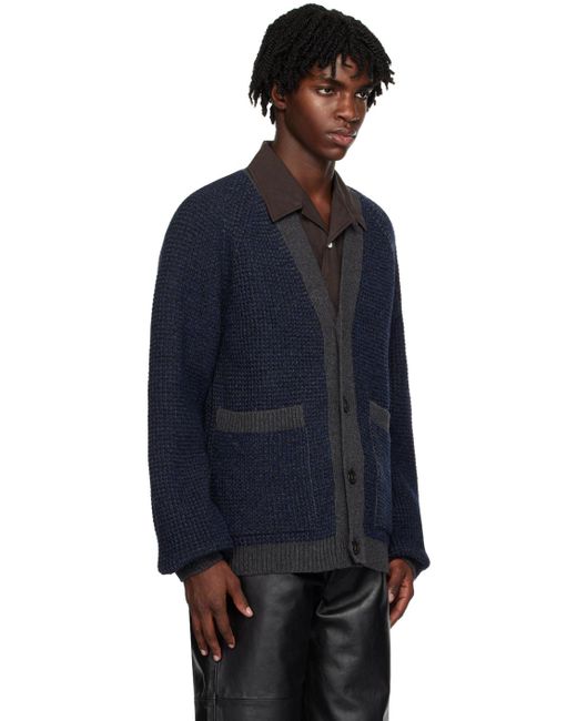 Universal Works Blue Patch Cardigan for men