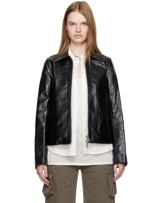 Our Legacy Black Mini Leather Jacket