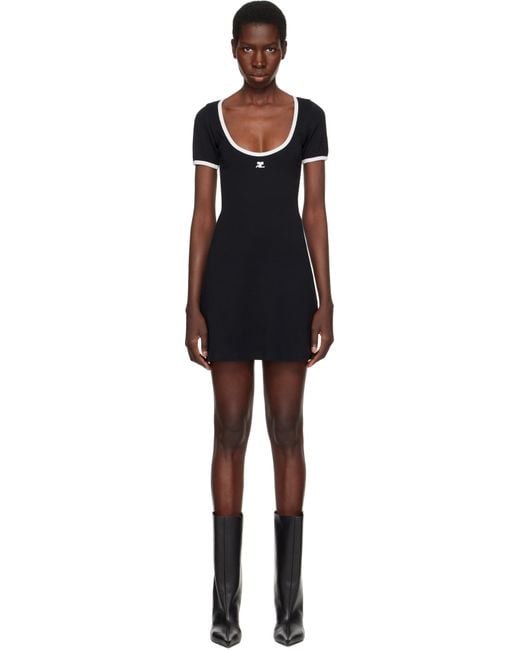 Courreges Holistic Contrast Minidress in Black | Lyst