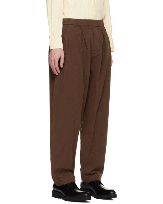 Casey Casey Brown Pleat Trousers for men